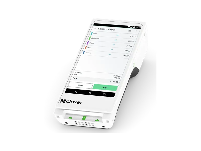 Clover Flex handheld POS with a built-in receipt printer
