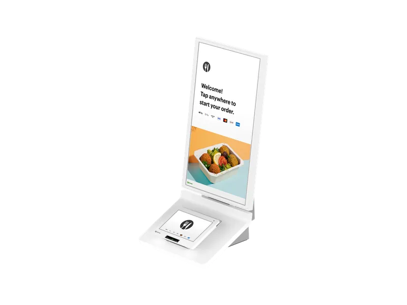Clover Kiosk self-order screen with a built-in payment terminal