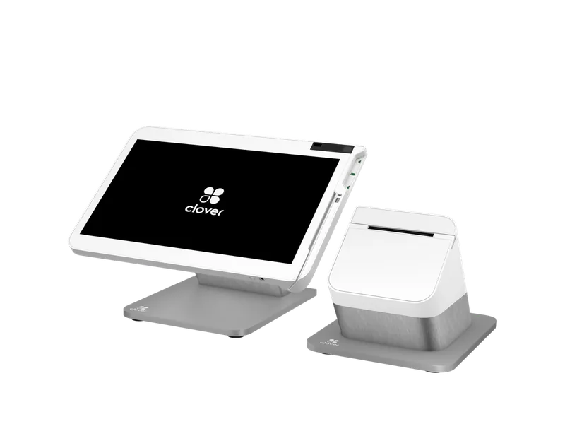 Clover Station Solo countertop POS with a 14-inch tilting screen and receipt printer