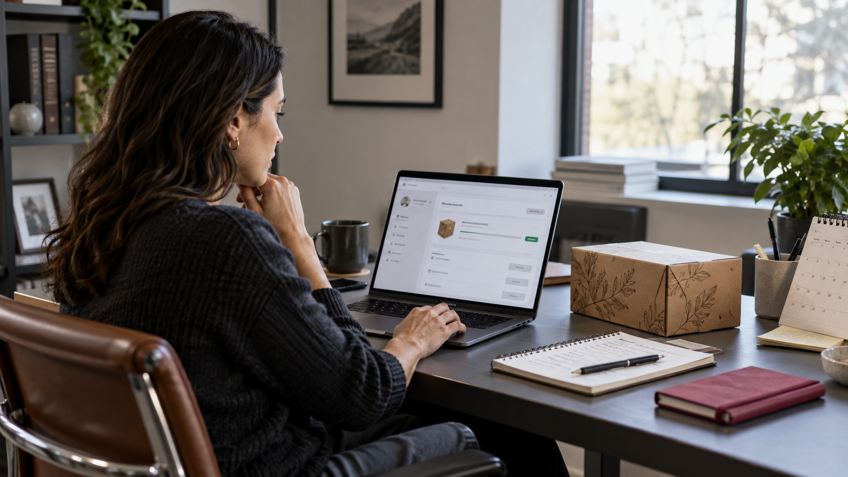 Editorial illustration of a fictional subscription business owner reviewing billing and customer cancellation workflows.